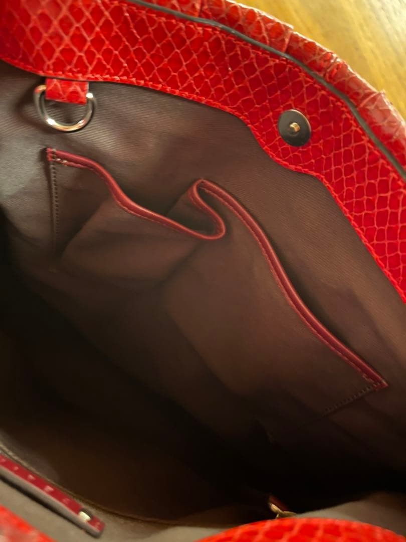 CELINE Pillow Python Embossed Leather Tote Bag Re… - image 5