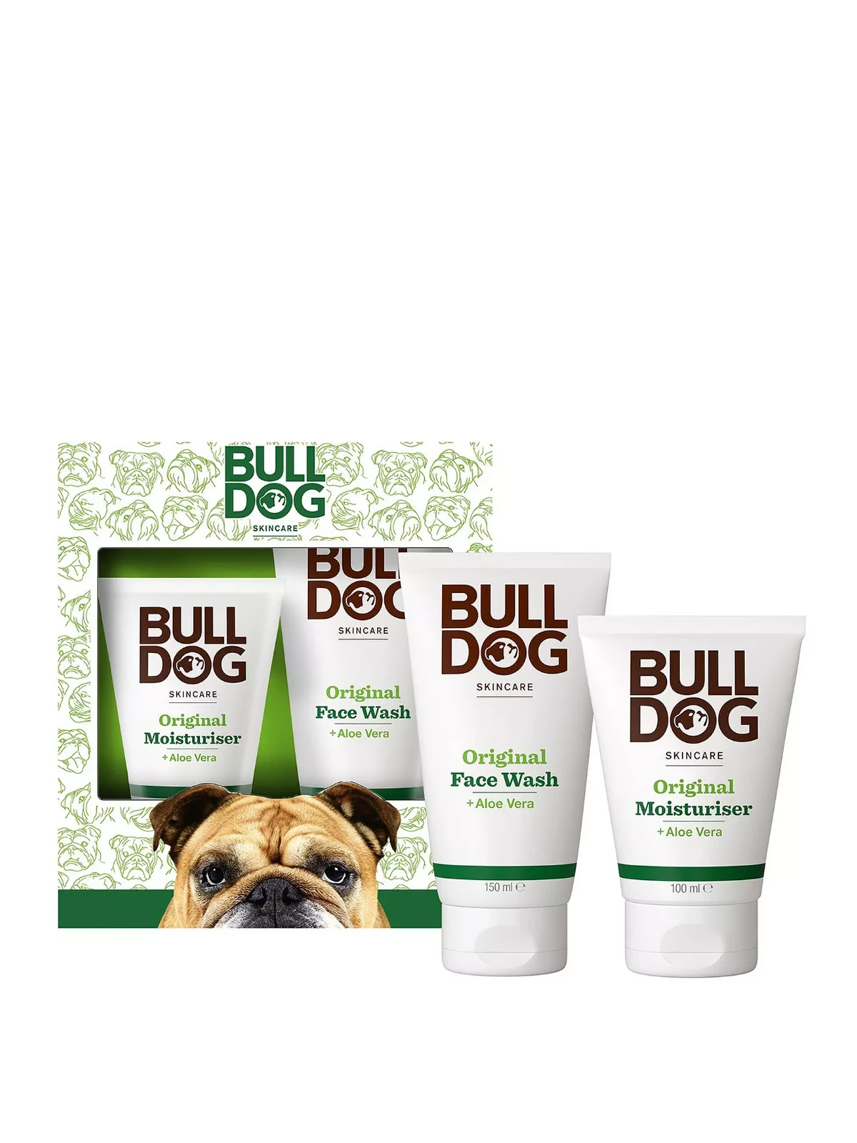Bulldog Skincare for Men Bulldog Skin Care Duo Face Wash 150ml,Moisturiser 100ml