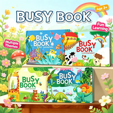 Busy Book Set of 4 Montessori Preschool Learning Activity Books Kids Ages 3 