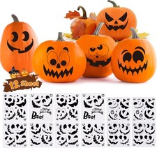 Halloween Pumpkin Face Stickers Black Jack-O-Lantern Craft Decals for Party