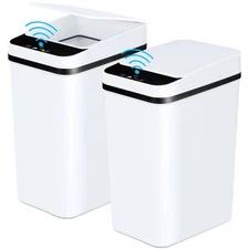 2 Pack 12L Bathroom Automatic Trash Cans Touchless Motion Sensor Slim with Lid.
