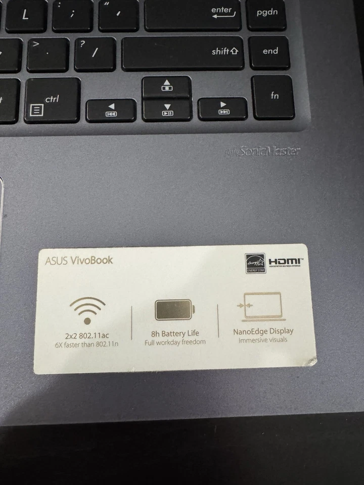 ASUS VivoBook Laptop F510UA-AH55, 8GB RAM, 1TB HDD, Windows 11, 15.6” Display - Image 4 of 4
