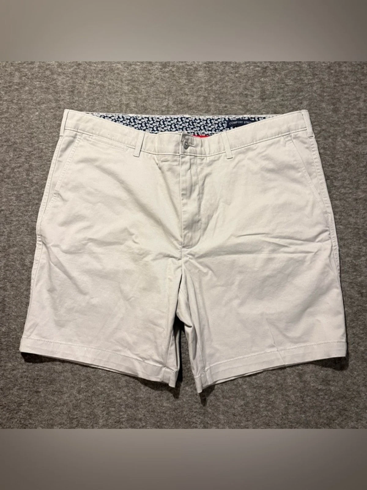 Cremieux Chino Shorts Mens 38 beige tan Comfort Stretch 7" short above knee NEW