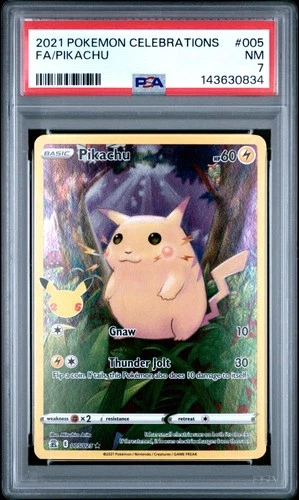 2021 POKEMON CELEBRATIONS #005 FULL ART/PIKACHU PSA 7