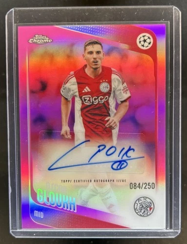 2025-26 Topps Chrome UEFA CC Oscar Gloukh Auto Pink Refractor #/250 Ajax