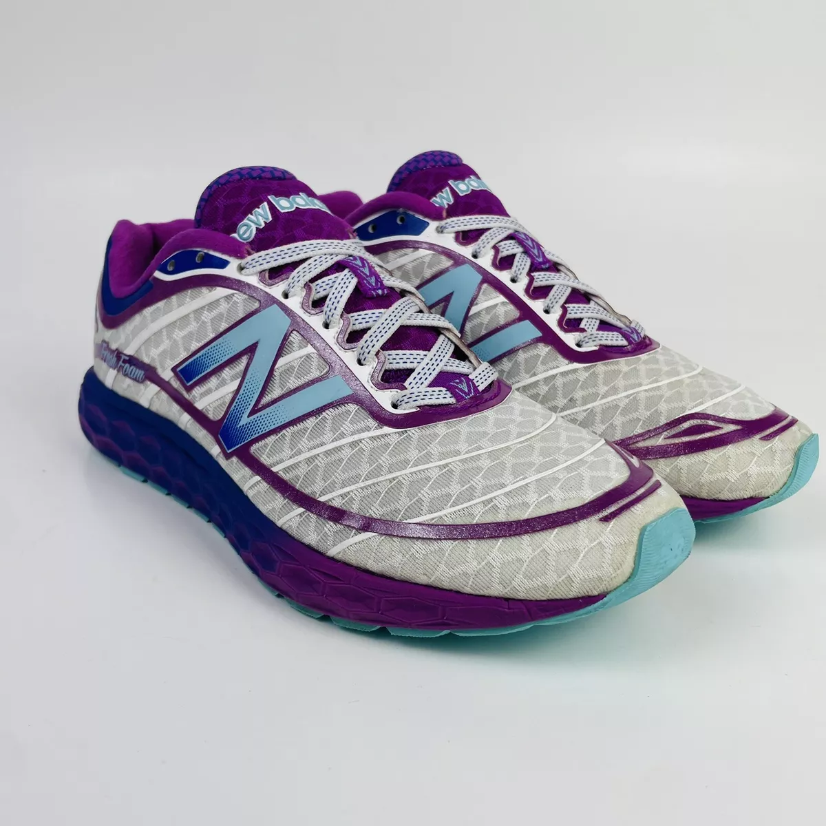 New Balance White Purple Blue Running Shoes Sneakers W980WP2 8.5 | eBay