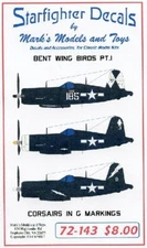 Starfighter 72143 x 1/72 Bent Wing Birds Part 1 Corsairs in G Markings