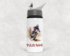 Personalised Motocross Drinks Bottle, School Water Bottle, Boys Birthday Gift