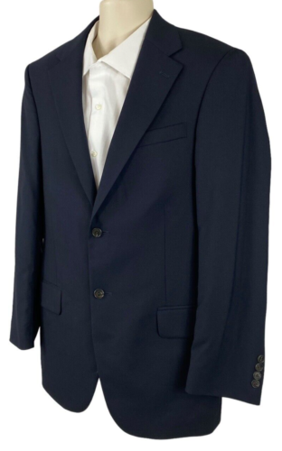 Blazer cappotto sportivo Lands' End uomo 38R blu navy con bottoni 100% lana nuovo $190 - Foto 1 di 12