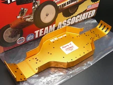 Team Associated RC10 TEAM CAR Gold Tub Chassis & Front Nose Plate Set NEW RARE !