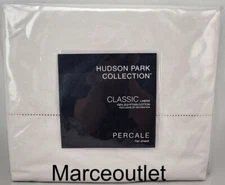 Hudson Park Classic Linens Egyptian Cotton Percale FULL Flat Sheet Silver