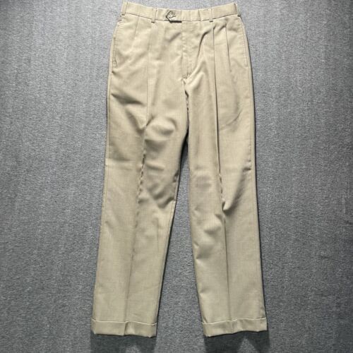 Austin Reed Pants Men Sz 32x32 Chinos Classic Office Tan Khakis Actual Pleated