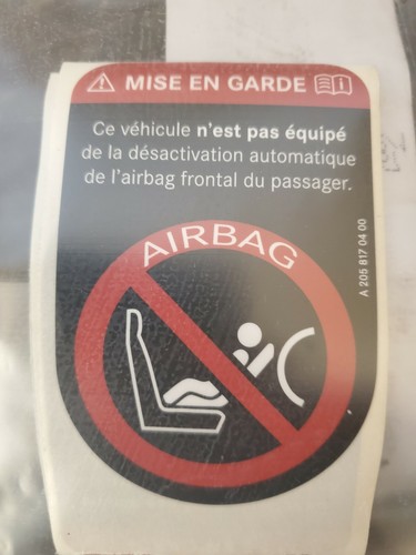 New Genuine Mercedes-Benz Air Bag Labels 2058170400 in French! 4 available. - 第 1/9 張圖片