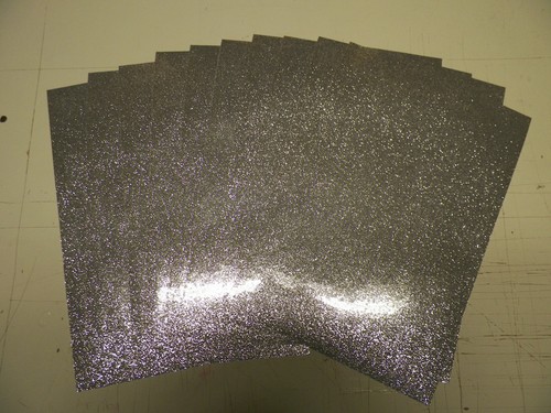 Silver Glitter Flake Vinyl, 8 inch x 12 inch (12 count) - Picture 3 of 4