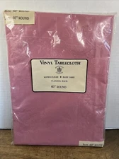 Sultan’s Linens Pink Vinyl Tablecloth 60” Round 4 To 6 People Easy Care