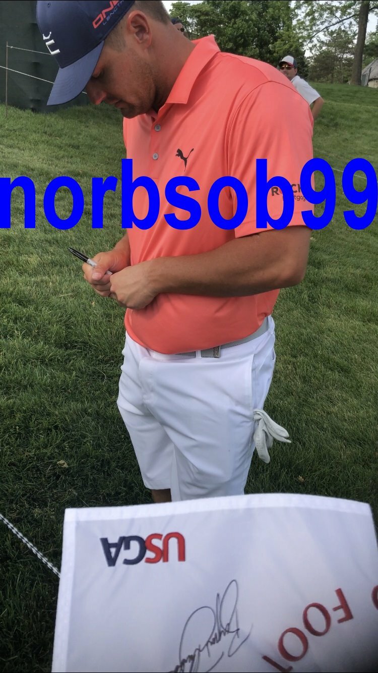 BRYSON DECHAMBEAU SIGNED 2020 OPEN FLAG w/ BECKETT BAS COA