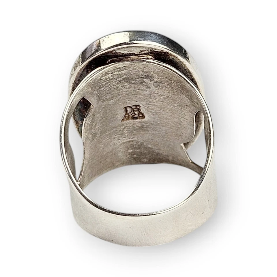 Anillo ancho ámbar Desert Rose Trading caramelo Jay King plata 925 6 Foto 4 de 4