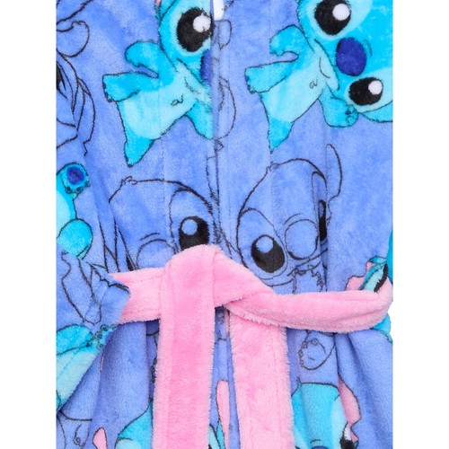 Disney Lilo & Stitch Robe Pajamas Girls Size 4-12 Hoodie Bathrobe Christmas - Picture 2 of 3
