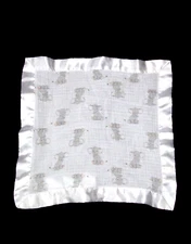 Aden + Anais Gray Elephant Issie Baby Blanket Satin Trim Edge Security Lovey