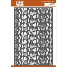 Crafts 6X9 Stencil Thankful Hello Fall Leaf Leaves Repeats