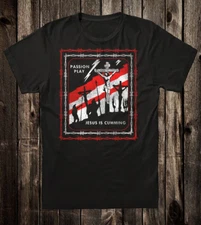 Retro Novelty T Shirt 100% Cotton Passion Play Jesus is Cumming Goth Punk