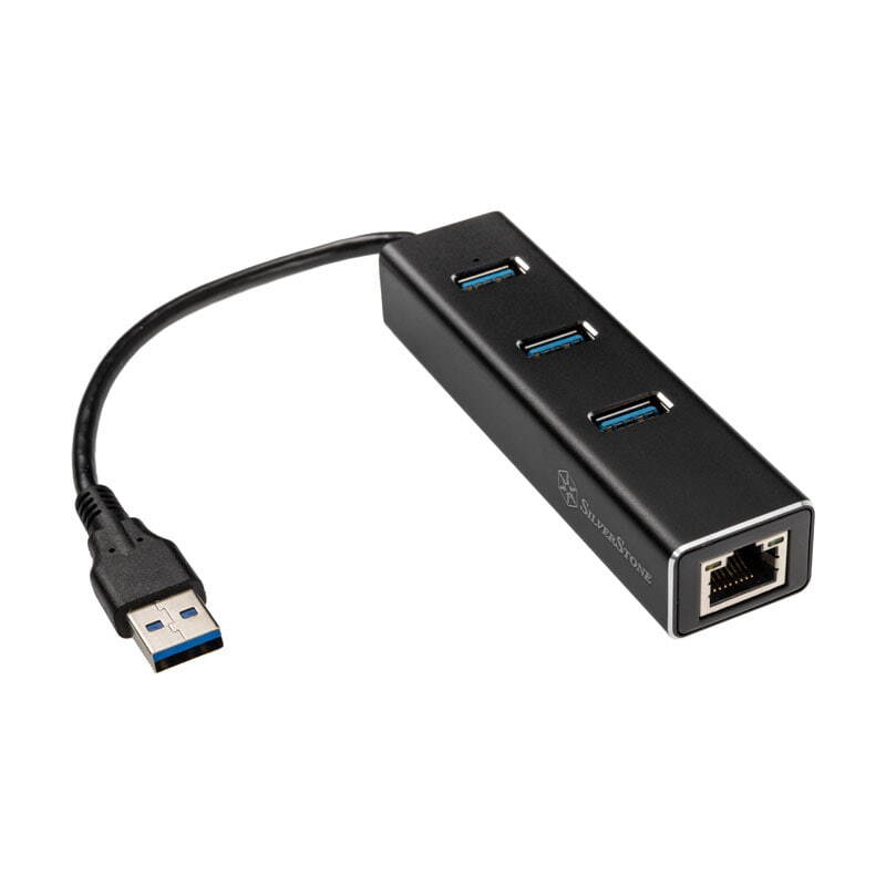 SilverStone SST-EP04 3-Port USB 3.0 Hub mit Gigabit Ethernet nero USB SST-EP04