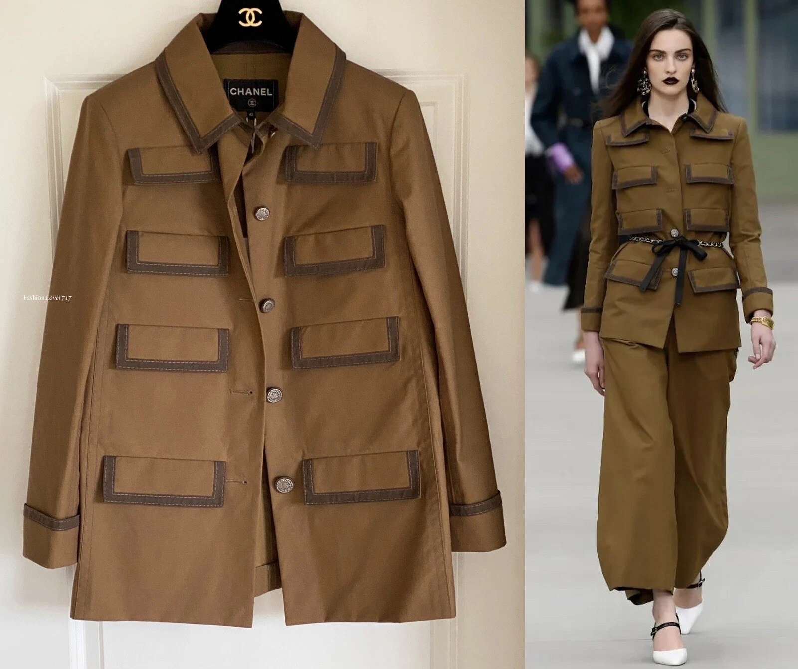 GIACCA CHANEL 20C RUNWAY BRONZO CC BOTTONI NUOVA CON ETICHETTE 34 XS