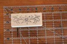 NEW MAGENTA Wood Rubber Stamp Border Flower Floral R