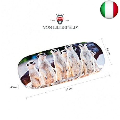 VON LILIENFELD Suricati Meerkat Portaocchiali Leggero Stabile Astuccio Occhiali - Foto 2 di 6