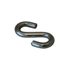 100 Zinc Plated S - Hooks 1/8" x 1"