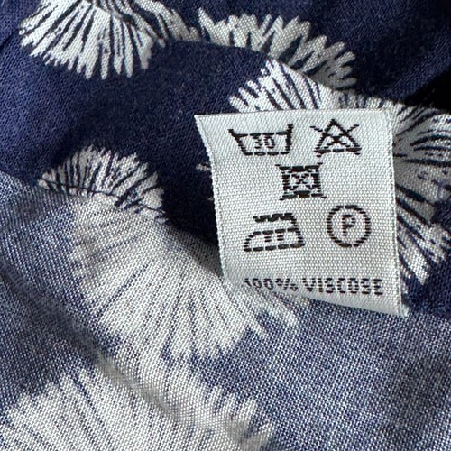 HAWES & CURTIS Shirt Mens MEDIUM Long Sleeve in Blue with Daisy Print - Picture 9 of 12