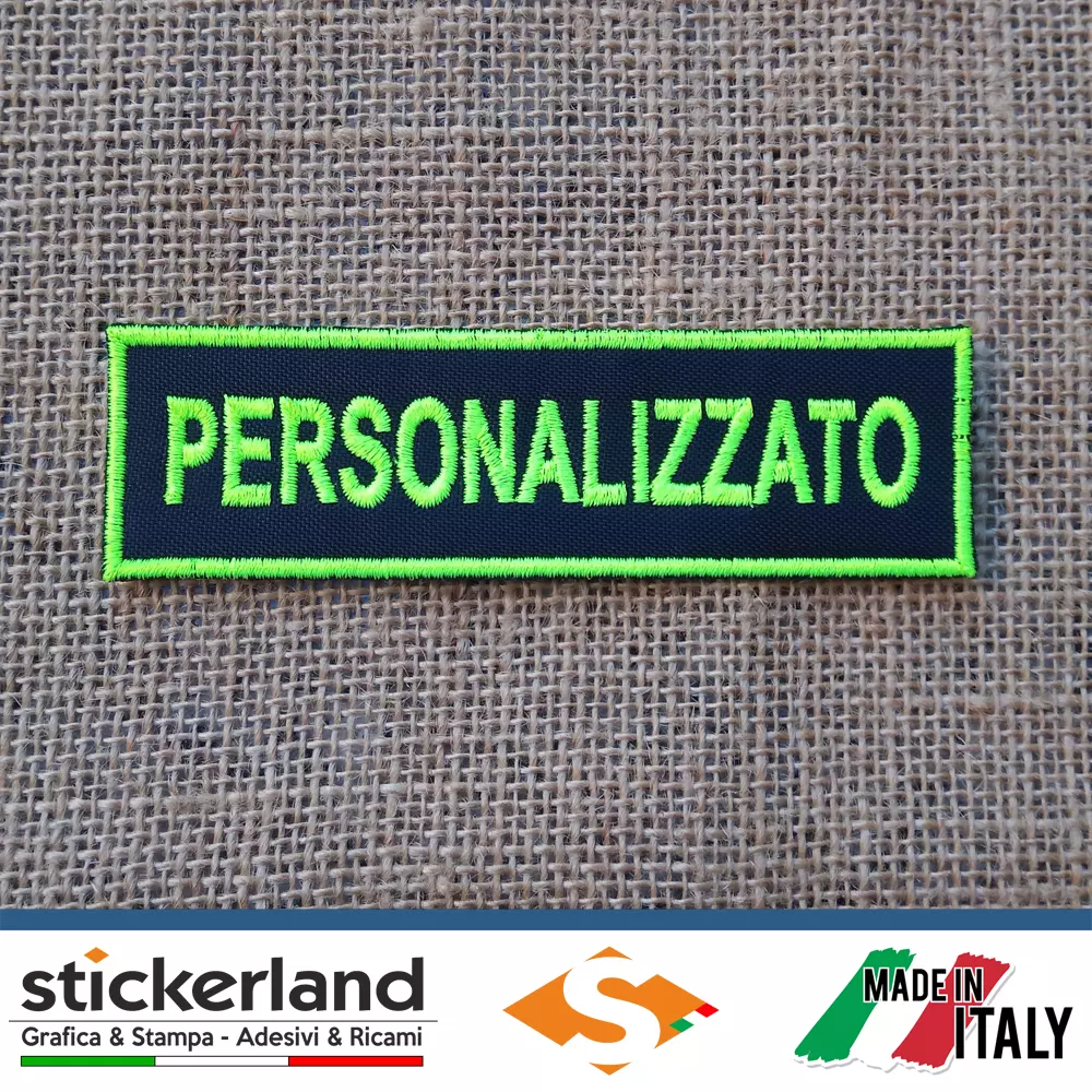 Toppa Patch NOME PERSONALIZZATO ricamato - Toppe con velcro M+F 12