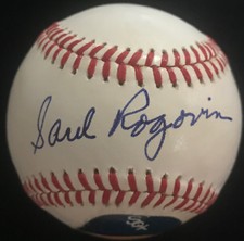 SAUL ROGOVIN JEWISH STAR PITCHER HIT GRAND SLAM 1950 SIGNED BASEBALL BAS BECKETT