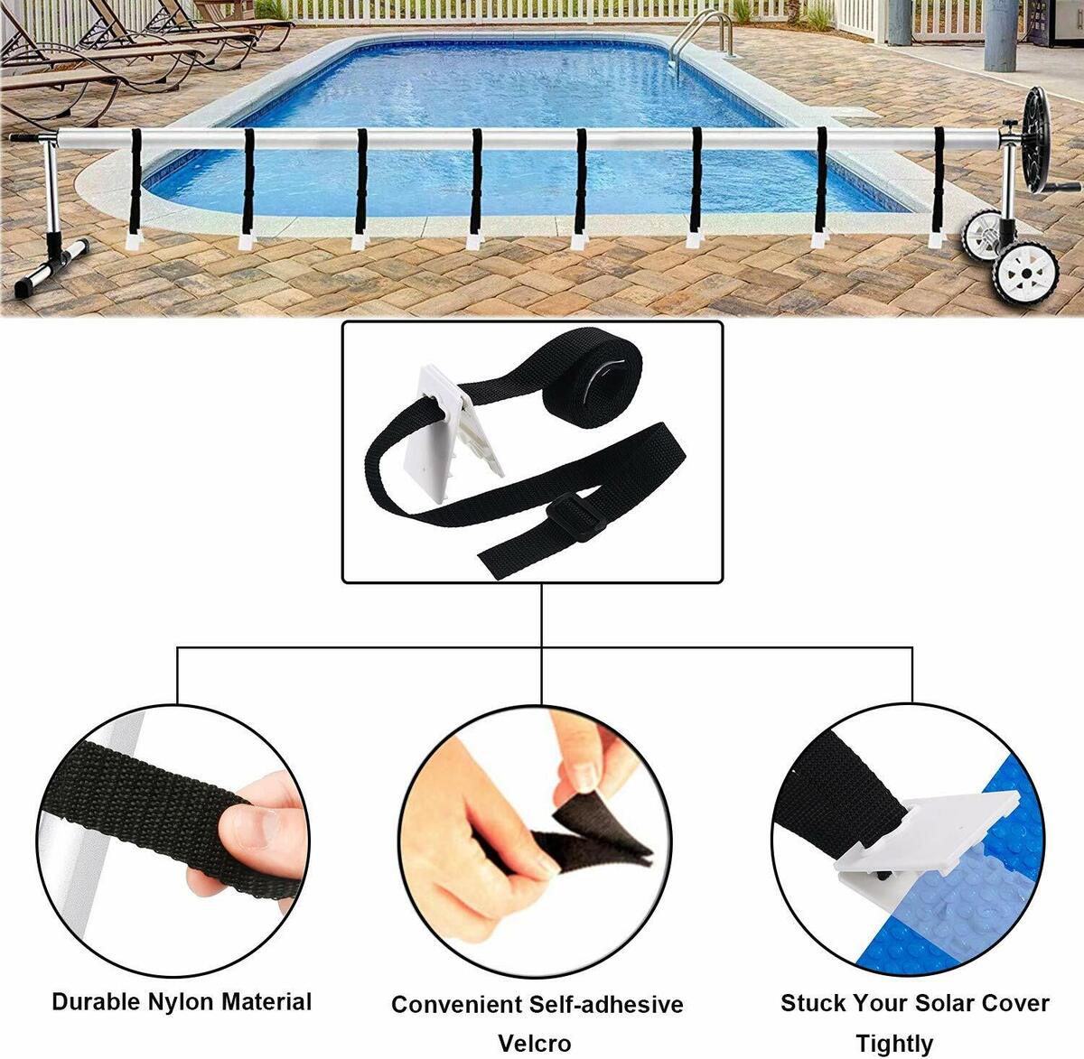 Pool Solar Cover Reel Attachment Kit For Universal In-Ground Swimming Pool  AU