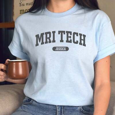 MRI tech Personalized Unisex T-shirt Custom MRI technologist White Sand Light Bl