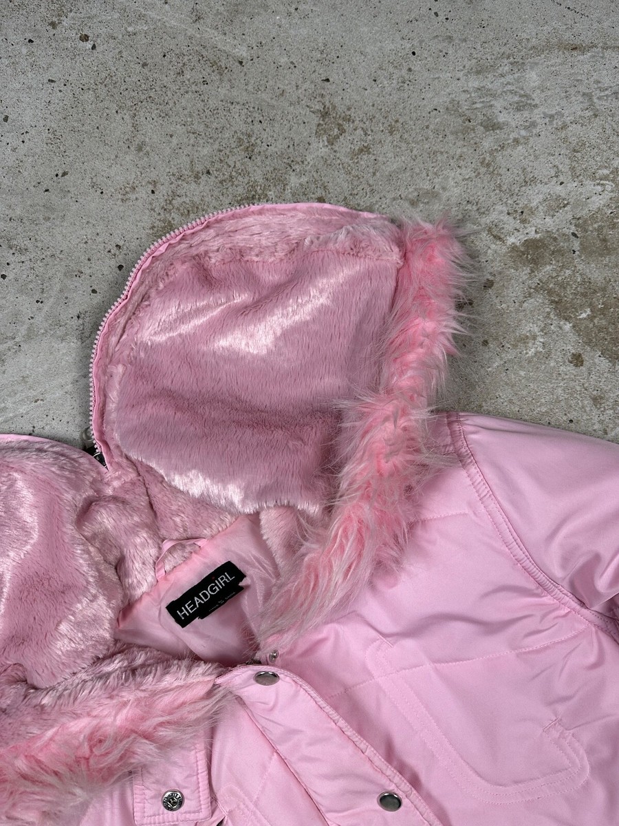 Vintage Y2K N2B Type Pink Faux Fur Bomber Jacket archive rare