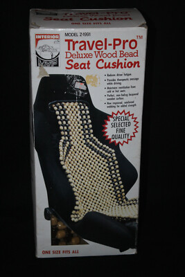 TRAVEL - PRO Deluxe Wood Bead Cushion Roller Chair Car Seat Z 1991 New