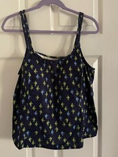 IT FIGURES  NAVY BLUE TANKINI 2 pc BATHING SUIT WITH SKIRT PLUS SIZE 18 W
