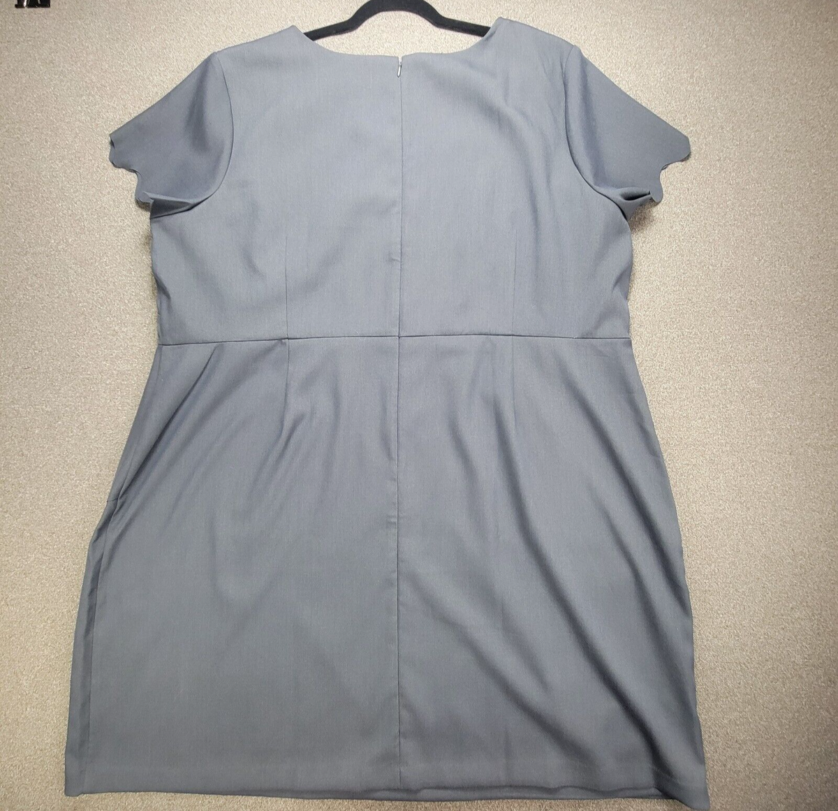 ann taylor loft grey dress Ann Taylor Loft Plus 26 Grey Scallop Faux Wrap Career Dress 1661