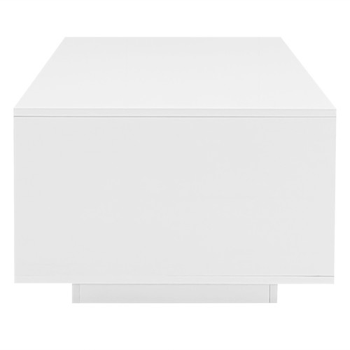 Modern Rectangle Coffee Table Center Table With Storage Drawers Doors LED Lights - Picture 8 of 44