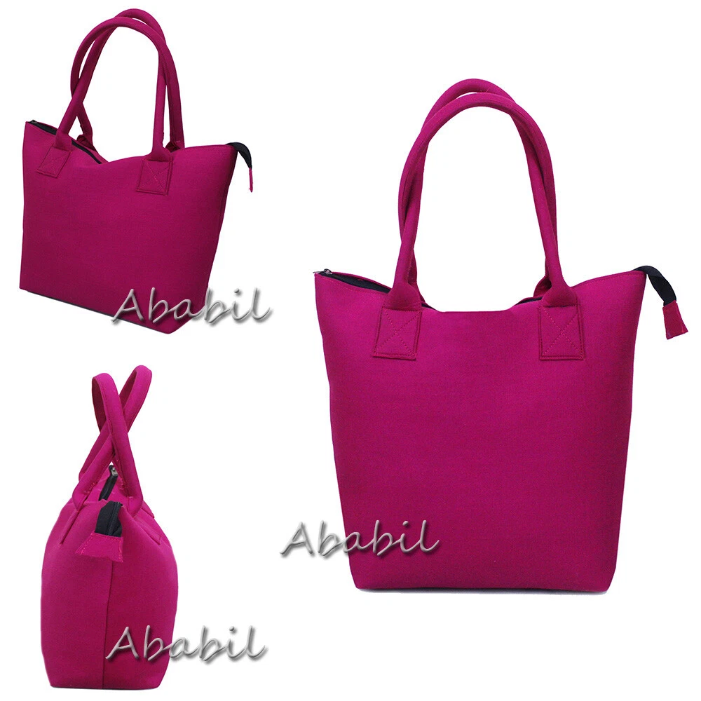 Pink Color Women Shoulder Shopping Bag Cotton Handbag Cotton