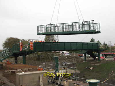 Photo 6x4 Bridge building underway Lasswade Part of the access ramp to th c2014