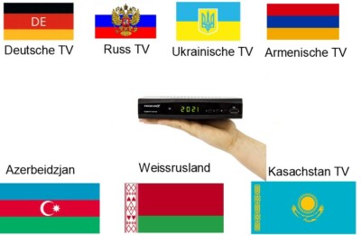 Russ TV  - HD SAT Satelliten Receiver Full HD Russ TV für 4 Sateliten
