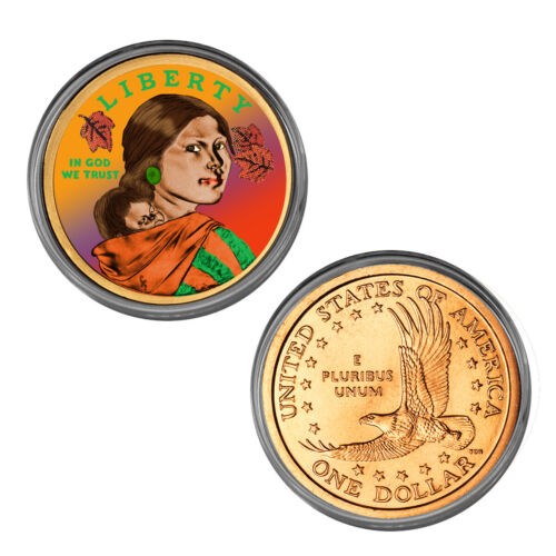 2000 dollars Sacagawea 1 $ coloré - Photo 1/1