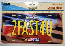 New Daytona NASCAR 2FAST4U Collector's License Plate Original Shrink Wrap MOC