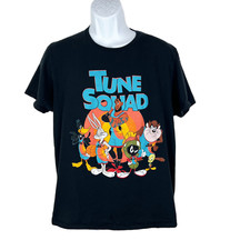 Tune Squad Space Jam Shirt Men Large Black Short Sleeve Looney Tunes Bugs Bunny