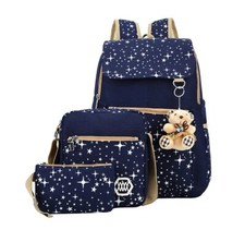 Star Print Girls Backpacks Set for School School Bags Backpack Bookbags for T...