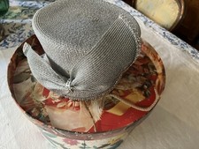 Sparkling Silver Women's Derby Hat with Large Bow Sequins W Box