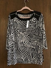 chicos 2 Zebra Zip Detail Easywear Tunic Nwt Coastal Retro
