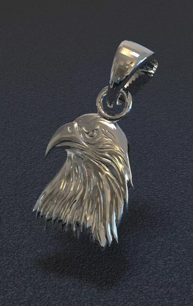 solid 14K white Gold eagle hawk Pendant women and men eBay